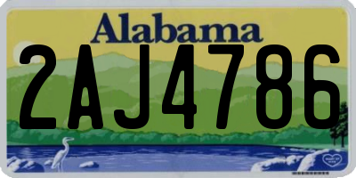 AL license plate 2AJ4786