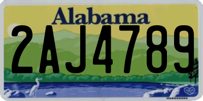 AL license plate 2AJ4789