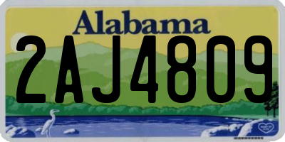 AL license plate 2AJ4809