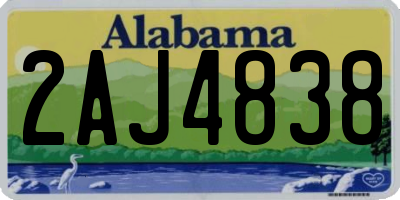 AL license plate 2AJ4838