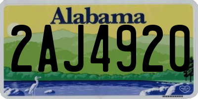 AL license plate 2AJ4920