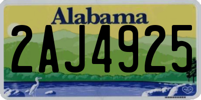 AL license plate 2AJ4925