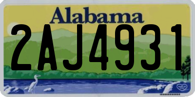 AL license plate 2AJ4931