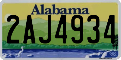 AL license plate 2AJ4934