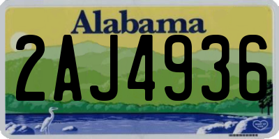 AL license plate 2AJ4936