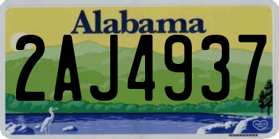 AL license plate 2AJ4937