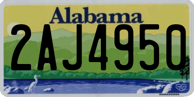 AL license plate 2AJ4950
