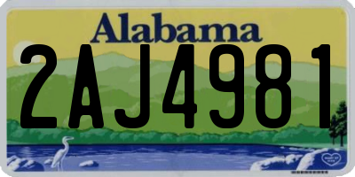 AL license plate 2AJ4981