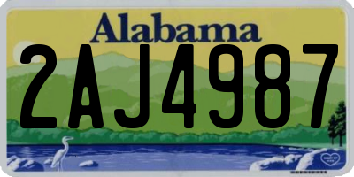AL license plate 2AJ4987