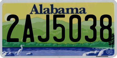 AL license plate 2AJ5038
