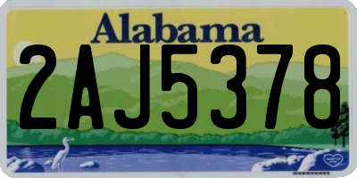 AL license plate 2AJ5378