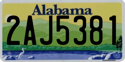 AL license plate 2AJ5381