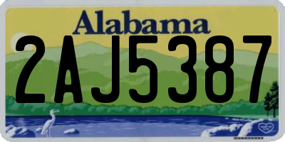 AL license plate 2AJ5387