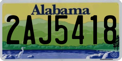 AL license plate 2AJ5418