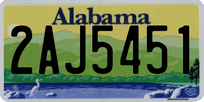 AL license plate 2AJ5451
