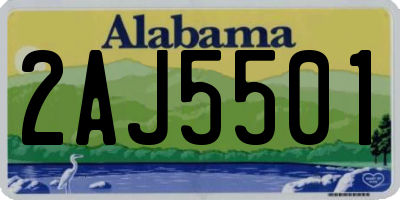 AL license plate 2AJ5501