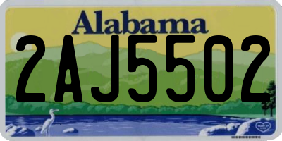 AL license plate 2AJ5502