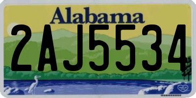 AL license plate 2AJ5534