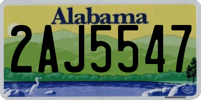 AL license plate 2AJ5547
