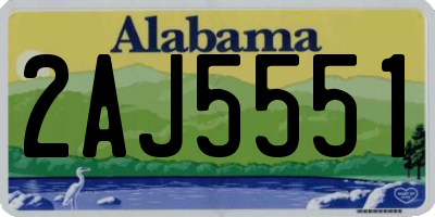 AL license plate 2AJ5551