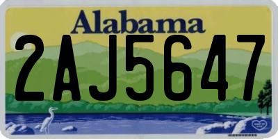 AL license plate 2AJ5647