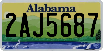 AL license plate 2AJ5687