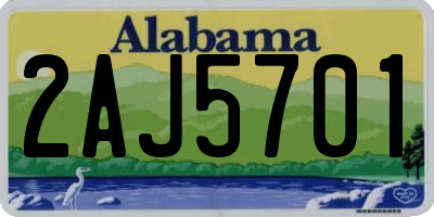 AL license plate 2AJ5701