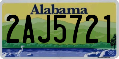 AL license plate 2AJ5721