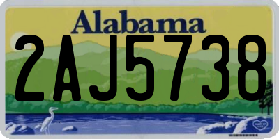 AL license plate 2AJ5738