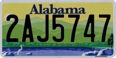 AL license plate 2AJ5747