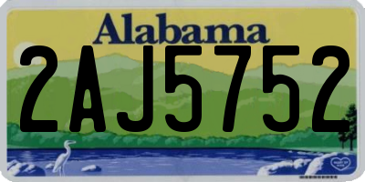 AL license plate 2AJ5752