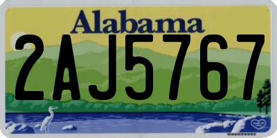 AL license plate 2AJ5767