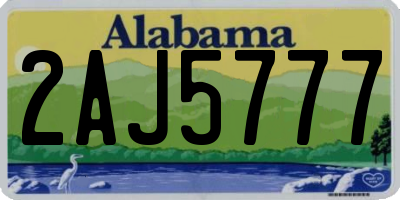 AL license plate 2AJ5777