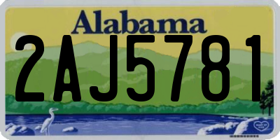 AL license plate 2AJ5781