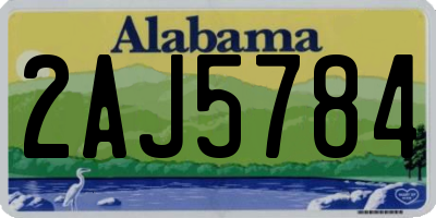 AL license plate 2AJ5784