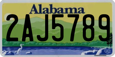 AL license plate 2AJ5789