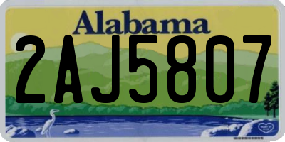AL license plate 2AJ5807