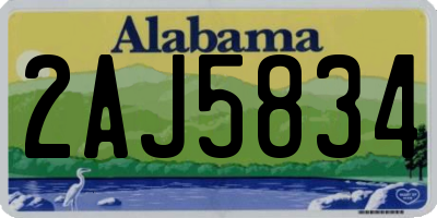 AL license plate 2AJ5834