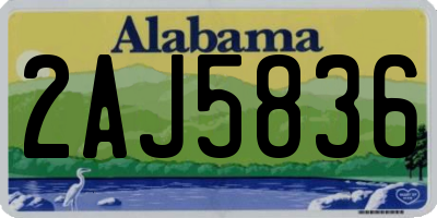 AL license plate 2AJ5836