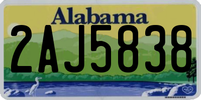 AL license plate 2AJ5838