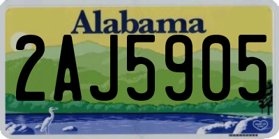 AL license plate 2AJ5905