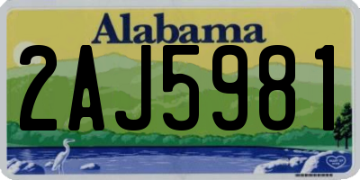AL license plate 2AJ5981