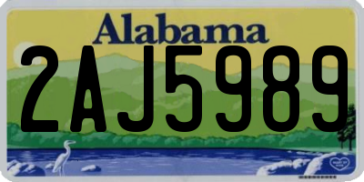 AL license plate 2AJ5989
