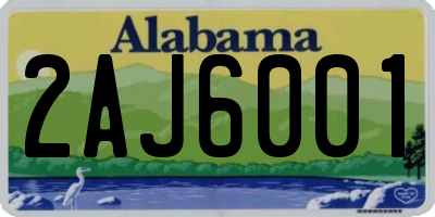 AL license plate 2AJ6001