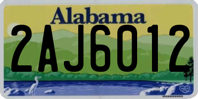 AL license plate 2AJ6012
