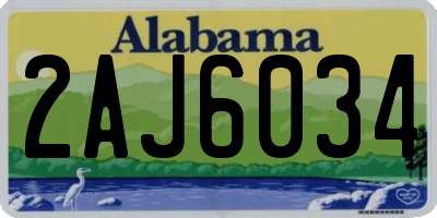 AL license plate 2AJ6034