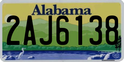 AL license plate 2AJ6138
