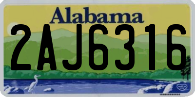 AL license plate 2AJ6316