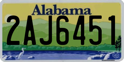 AL license plate 2AJ6451