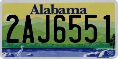 AL license plate 2AJ6551